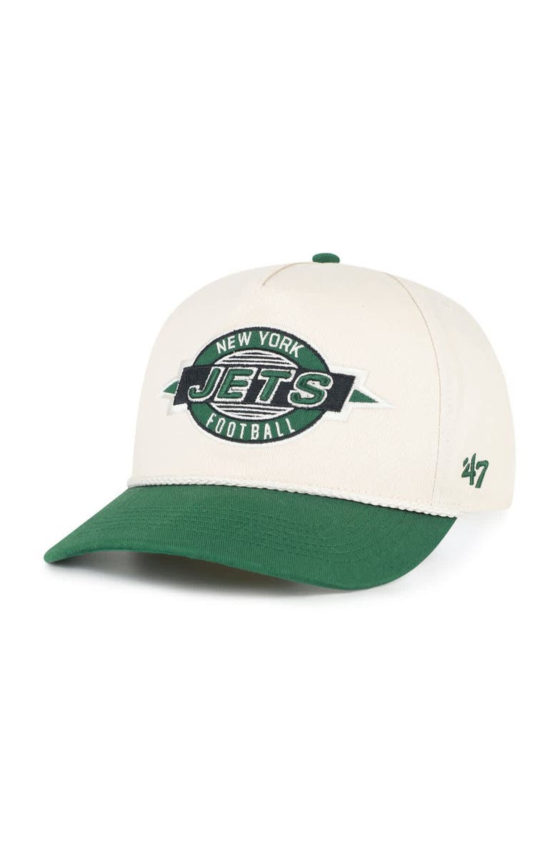 '47 Men's '47  Natural New York Jets Frame Out Two Tone Hitch Adjustable Hat, Alternate, color, Natural