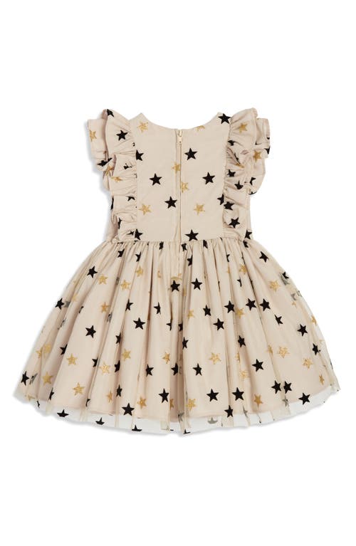 Pippa & Julie Kids' Star Ruffle Fit & Flare Party Dress In Gold