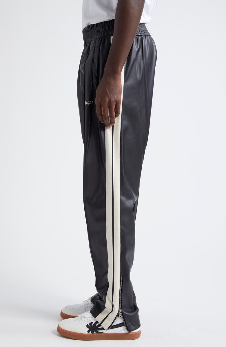 Palm Angels Faux Leather Track Pants, Alternate, color, 