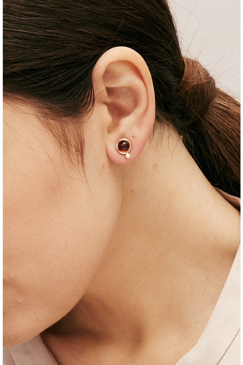 Cirra Mini Studs, Alternate, color, Garnet