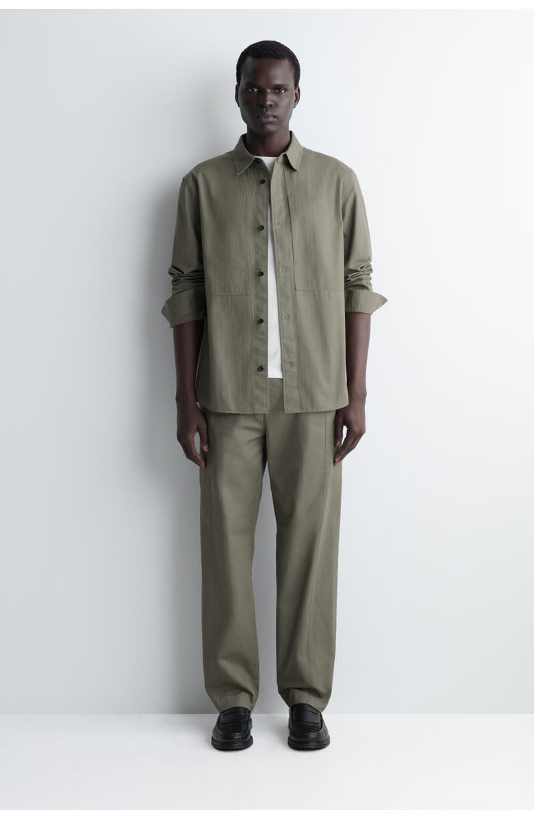COS Pocket-Detail Cotton Shirt, Alternate, color, Dark Khaki