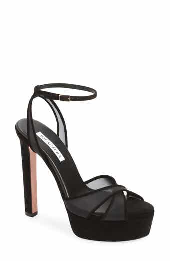 Aquazzura Divine Mesh Ankle Strap Platform Sandal