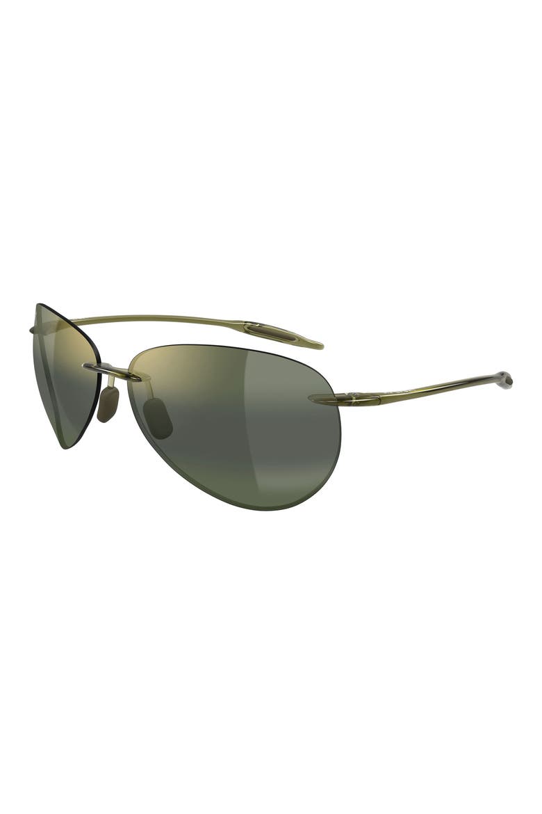 Sugar Beach 62mm PolarizedPlus2® Round Sunglasses, Alternate, color, GREEN