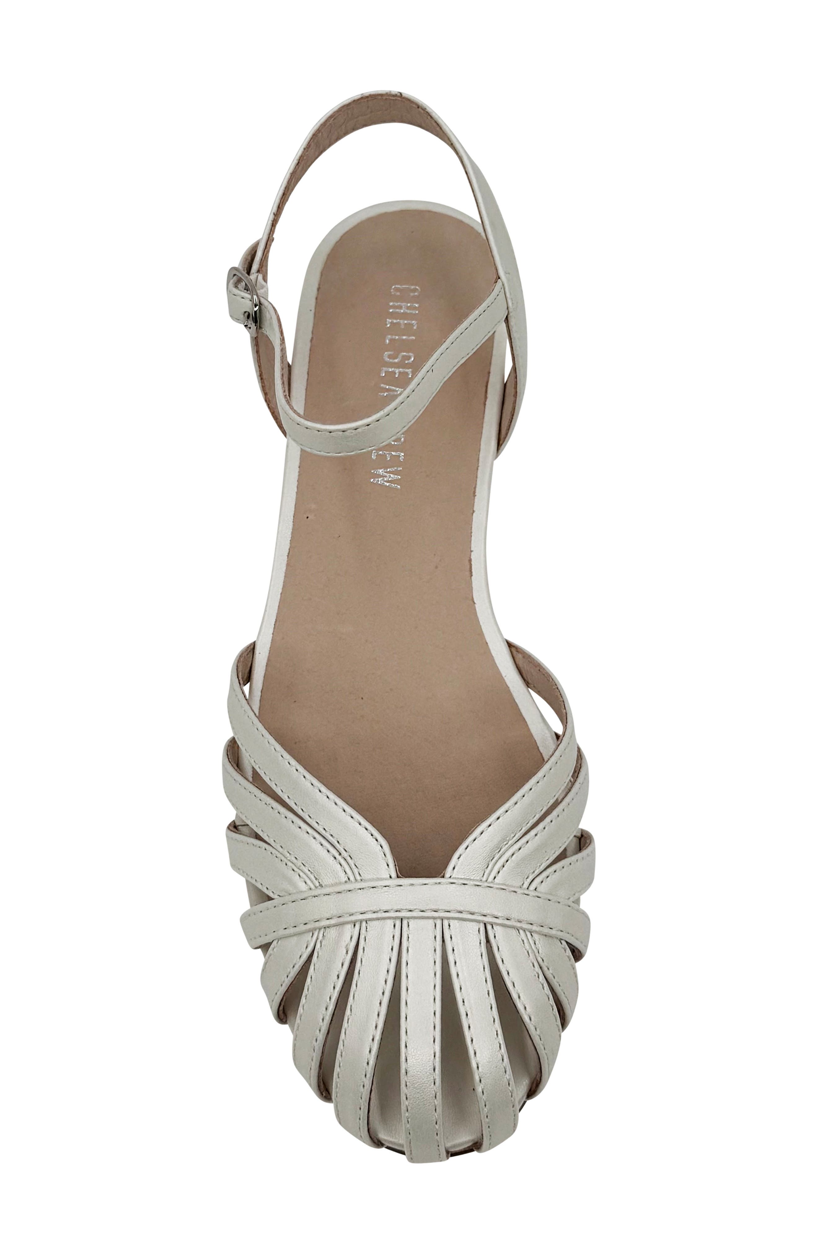 Cage Ankle Sandal, Alternate, color, WHITE PU
