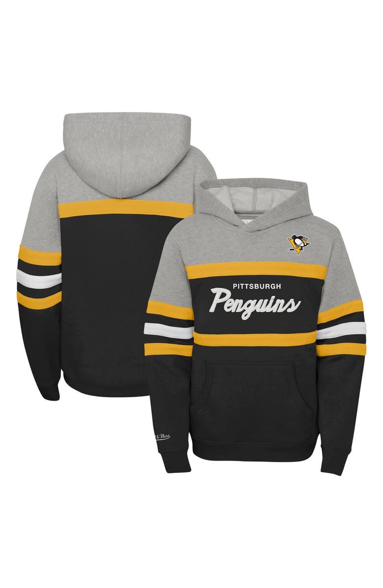 Mitchell & Ness Youth Mitchell & Ness Gray Pittsburgh Penguins Head Coach Pullover Hoodie, Alternate, color,