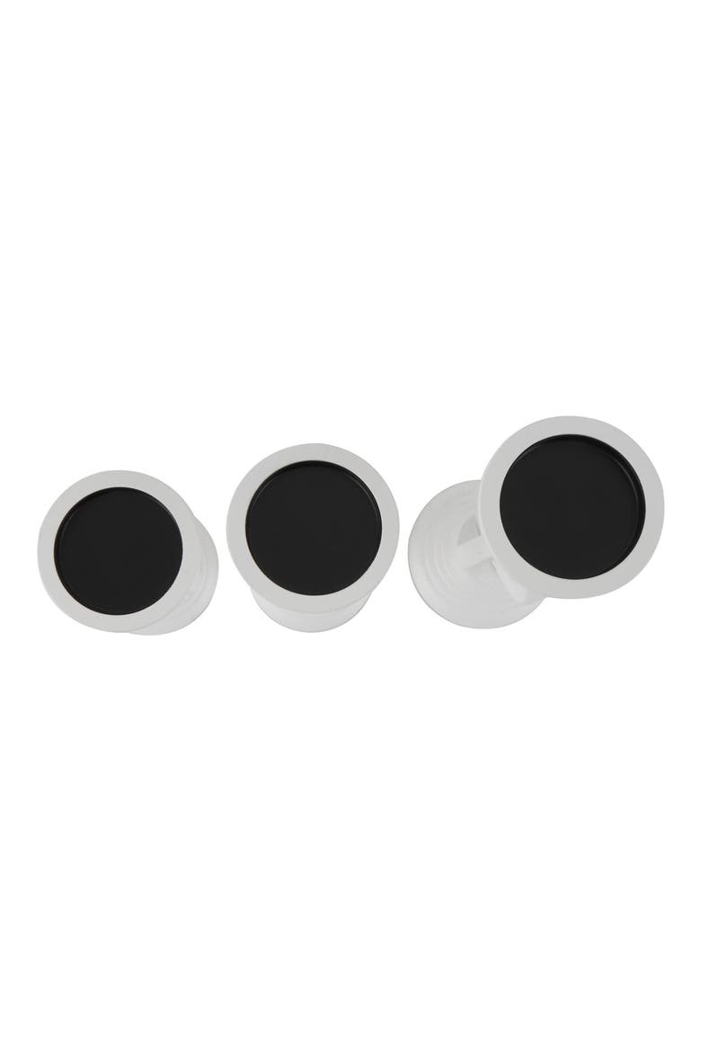 Set of 3 Candleholders, Alternate, color, WHITE