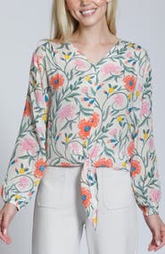 APNY Print Tie Front Top