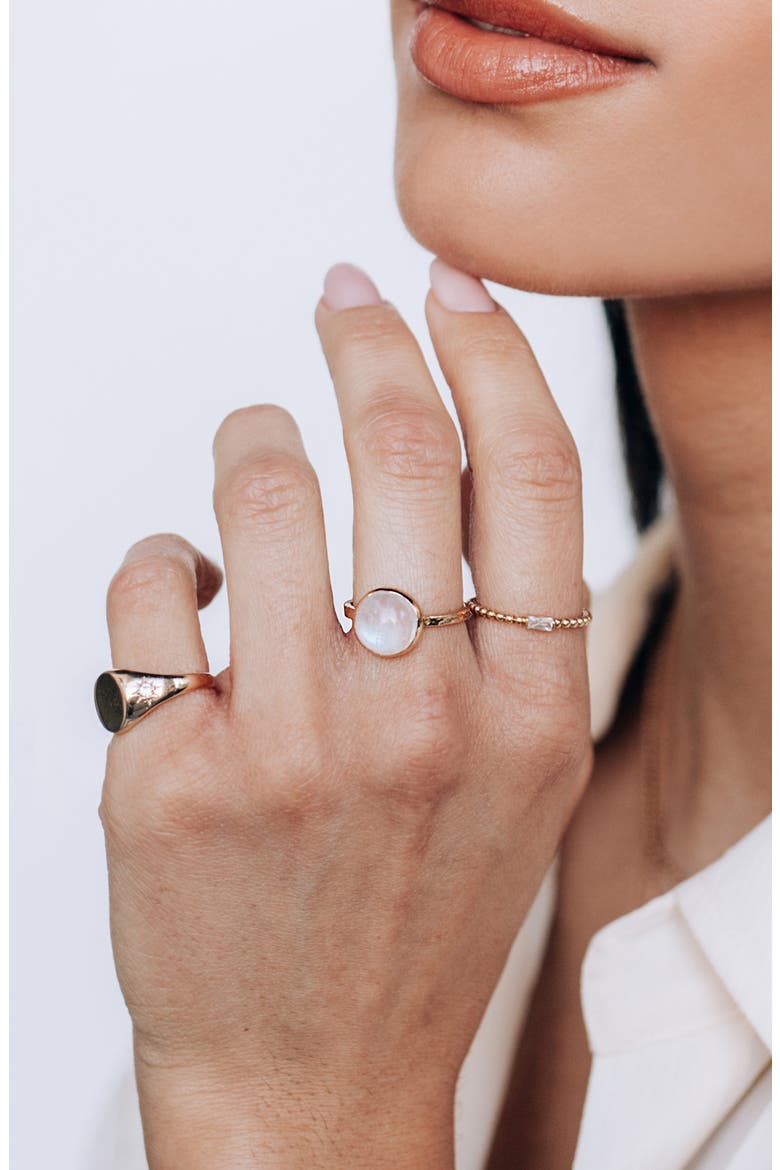 Classique Moonstone Bezel Ring, Alternate, color, WHITE