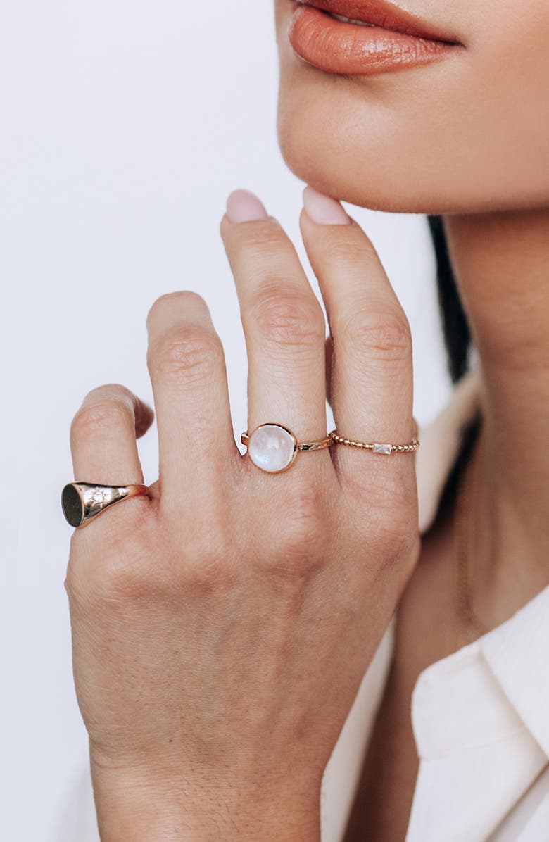 Anzie Moonstone Cabochon Ring, Alternate, color, White