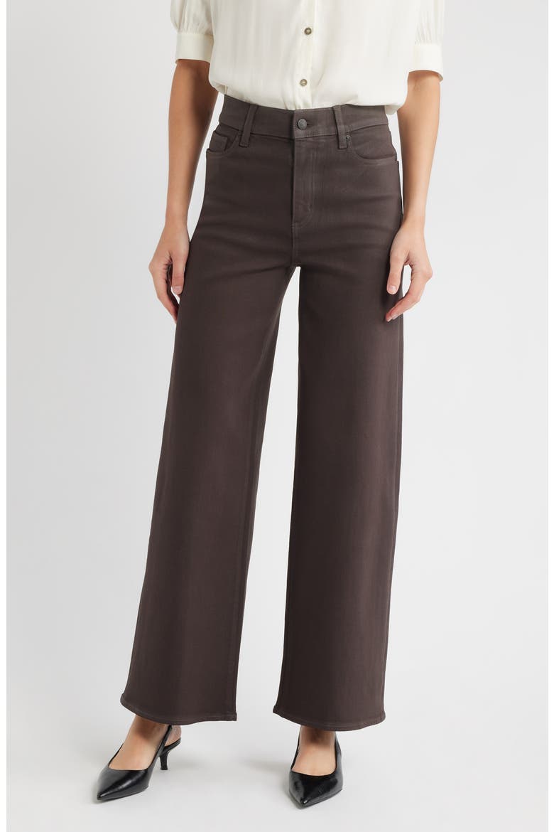 Le Slim Palazzo Coated High Waist Wide Leg Jeans, Main, color, TRUFFLE COATED