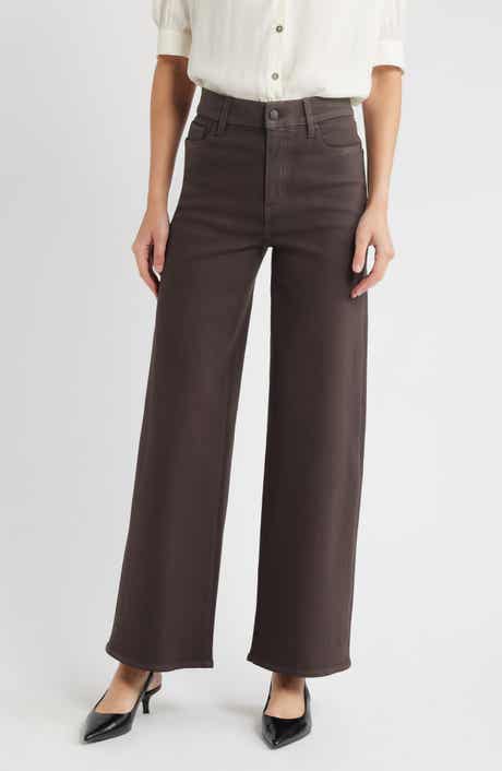 FRAME Le Slim Palazzo Coated High Waist Wide Leg Jeans