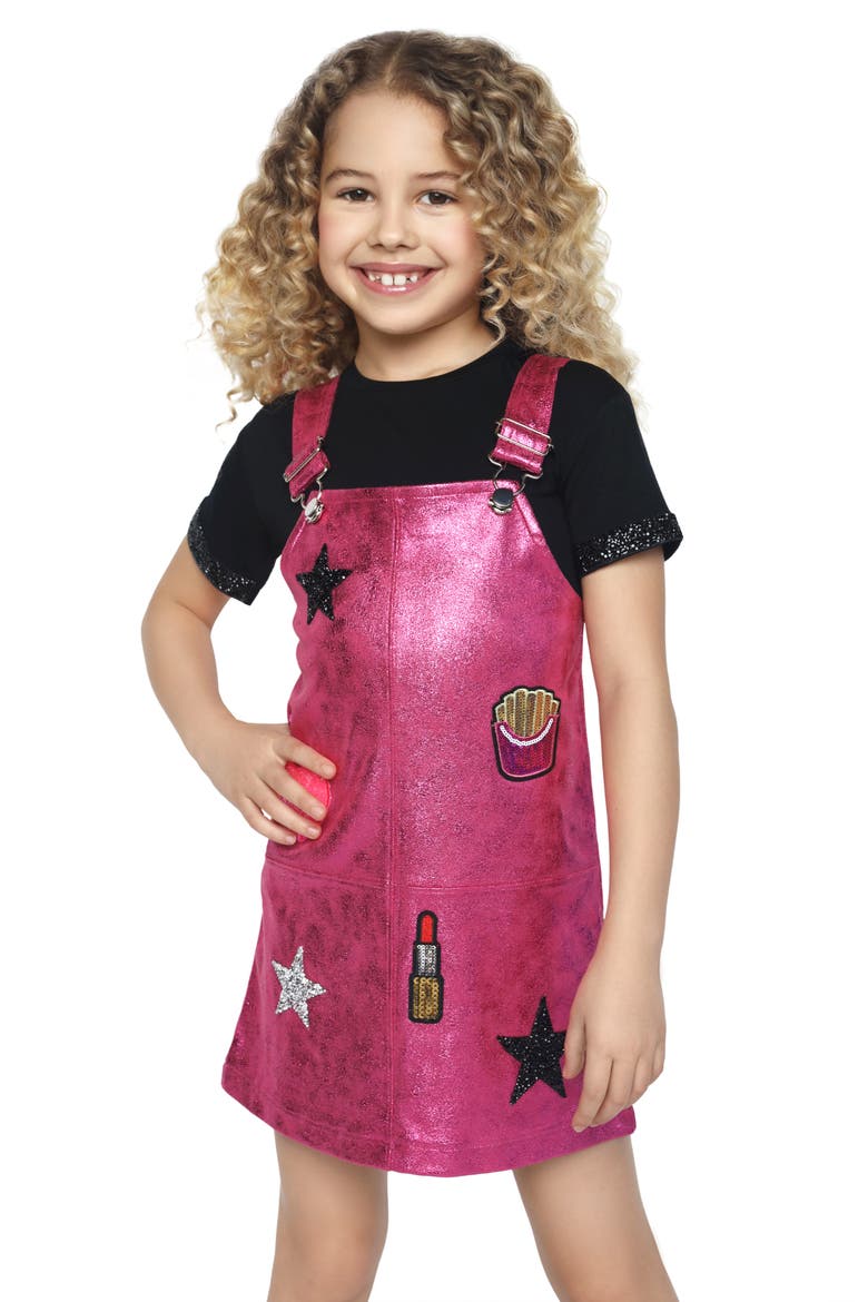 Kids' Sparkle Sleeve T-Shirt, Alternate, color, BLACK