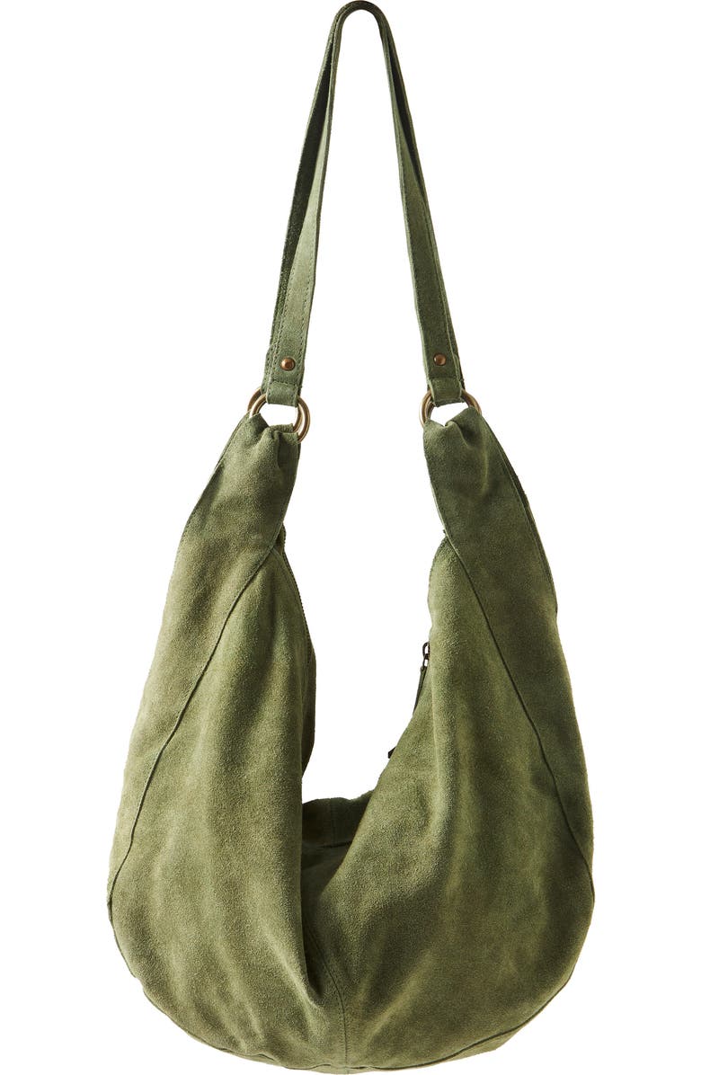 Free People We the Free Roma Suede Tote Bag, Alternate, color, Olive Moss