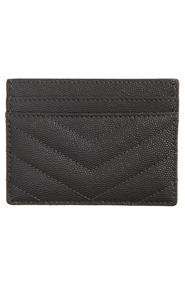 Saint Laurent Monogram Leather Credit Card Case, Alternate, color,