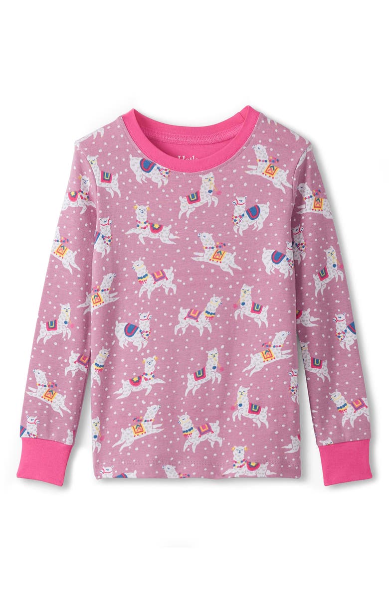 Hatley Kids' Dancing Alpacas Fitted Two-Piece Pajamas, Alternate, color, Mauve Orchid