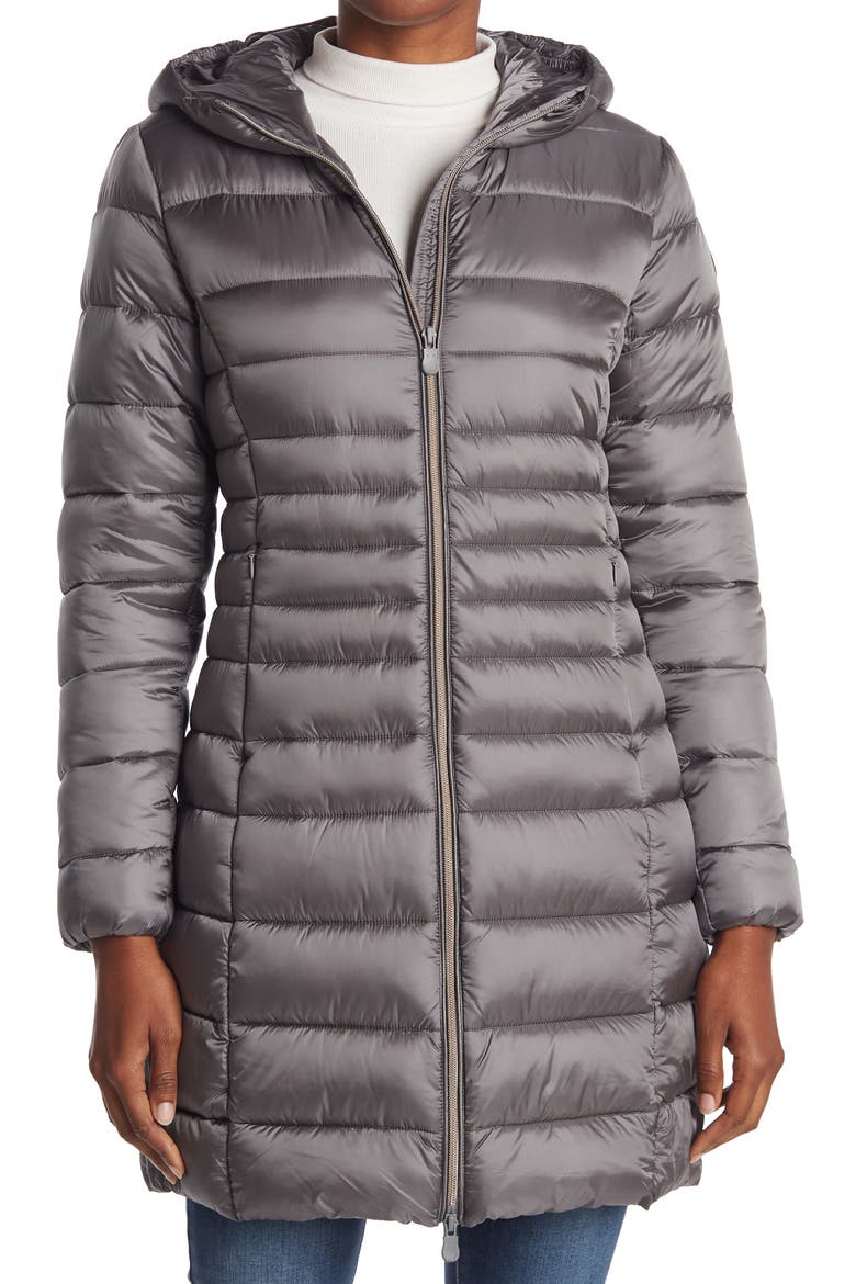 Iris Water Resistant Hooded Coat, Main, color, 15 MID GREY