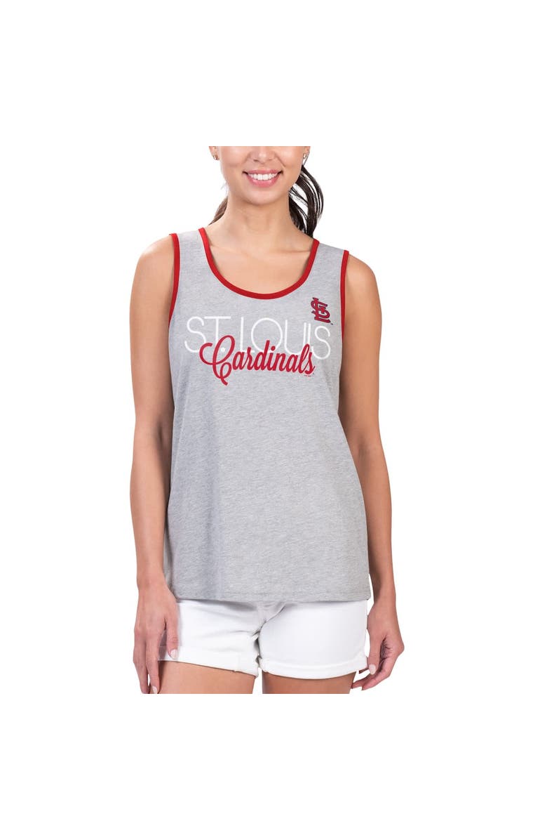 G-III 4HER BY CARL BANKS Women's G-III 4Her by Carl Banks Gray St. Louis Cardinals Fastest Lap Tank Top, Main, color, 