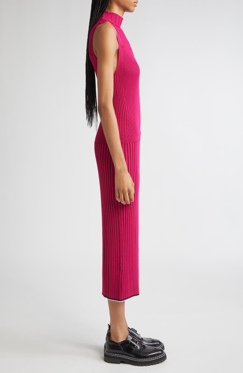 Proenza Schouler Maia Rib Midi Tank Dress, Alternate, color, Fuschia