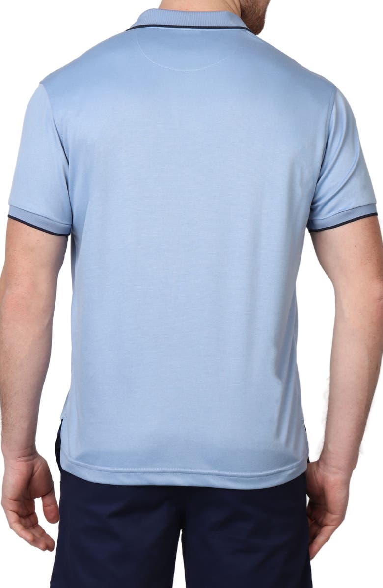 TailorByrd Johnny Collar Micro Piqué Modal Blend Polo, Alternate, color, Oasis Blue