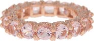 SUZY LEVIAN Pink CZ Rose Gold Plated Sterling Silver Band Ring