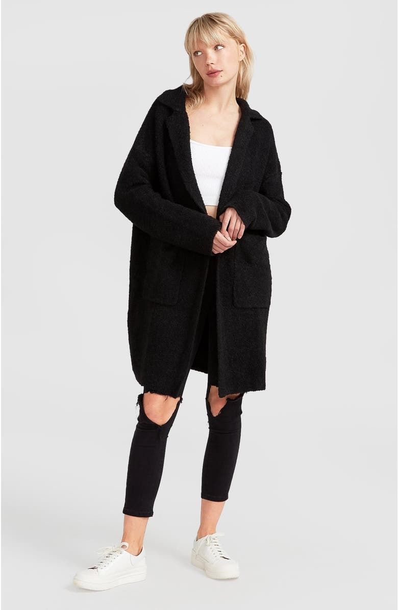 Belle & Bloom Days Go By Sustainable Blazer Cardigan, Alternate, color, Black