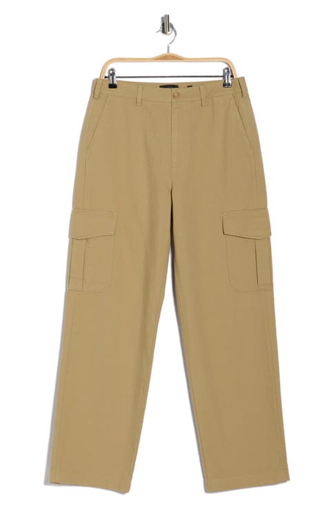 Flat Front Cotton & Linen Cargo Pants