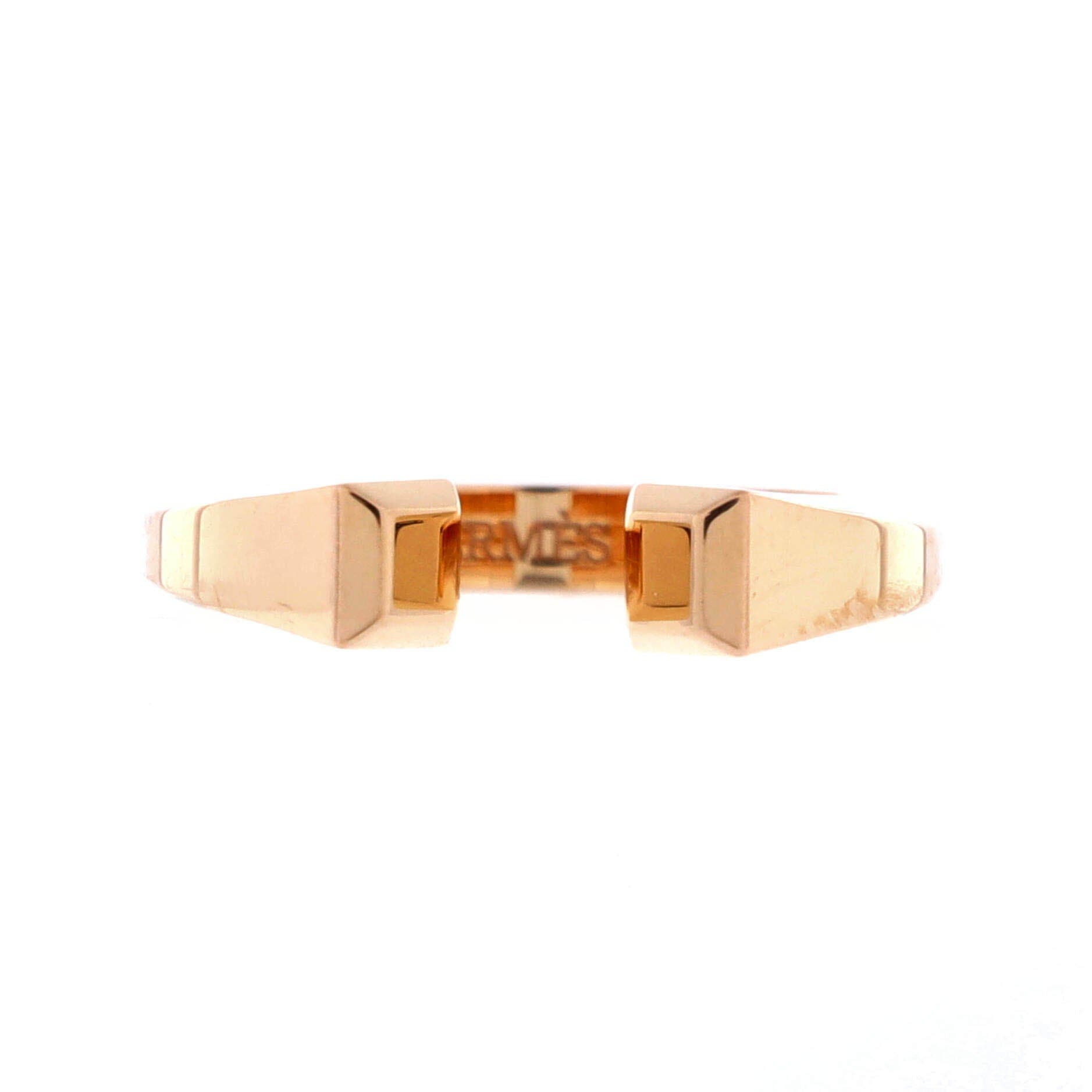 Pre-Owned Hermes Clou de Forge Ring 18K Rose Gold Small, Main, color, Rose Gold