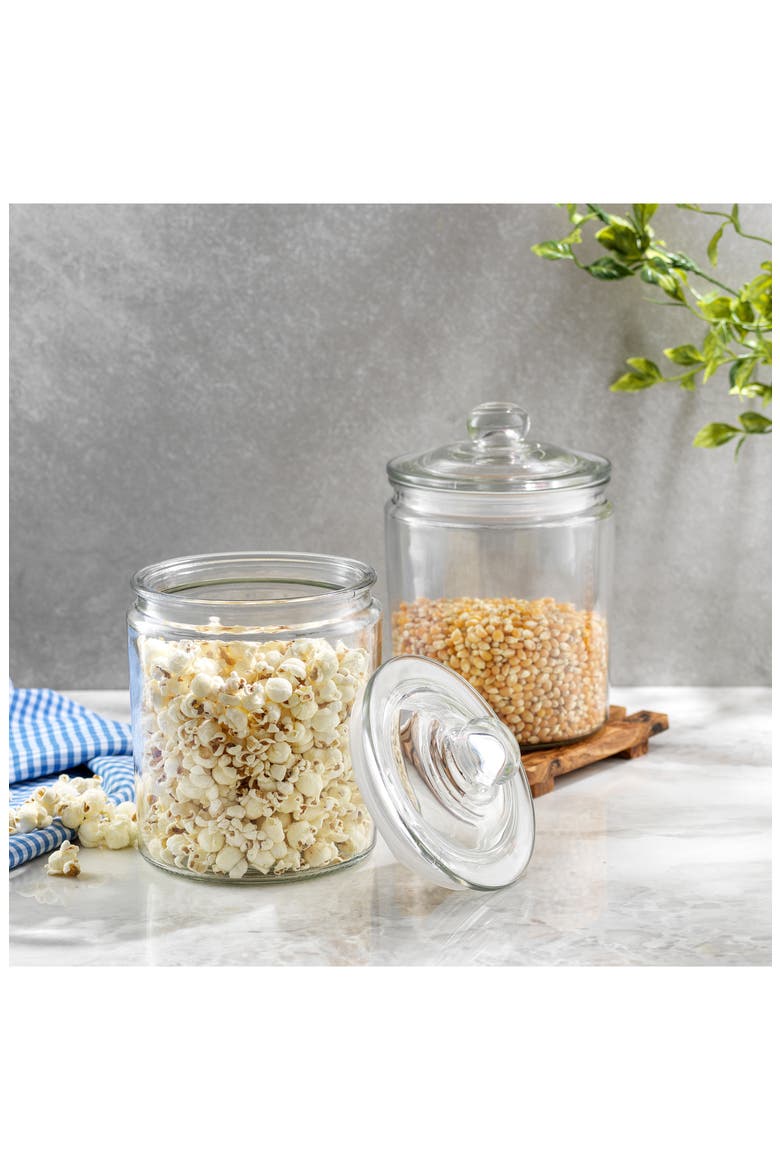 Round Glass Cookie Jar, Alternate, color, CLEAR