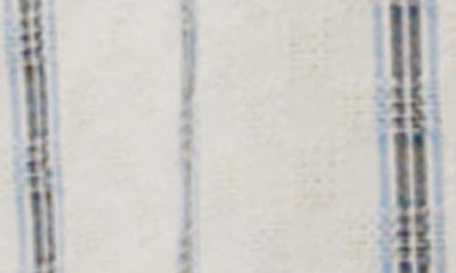 Les Deux Lukas Textured Stripe Cotton Camp Shirt In White