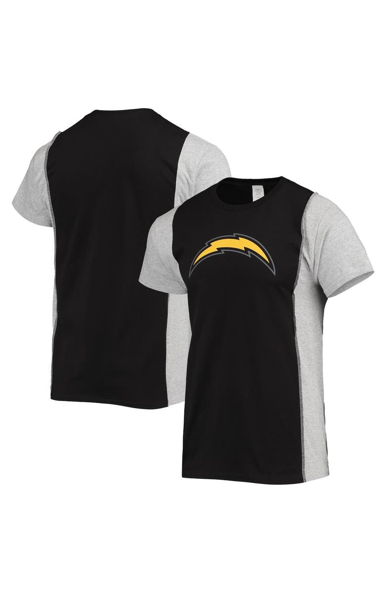 REFRIED APPAREL Men's Refried Apparel Black/Heathered Gray Los Angeles Chargers Sustainable Split T-Shirt, Alternate, color, Black
