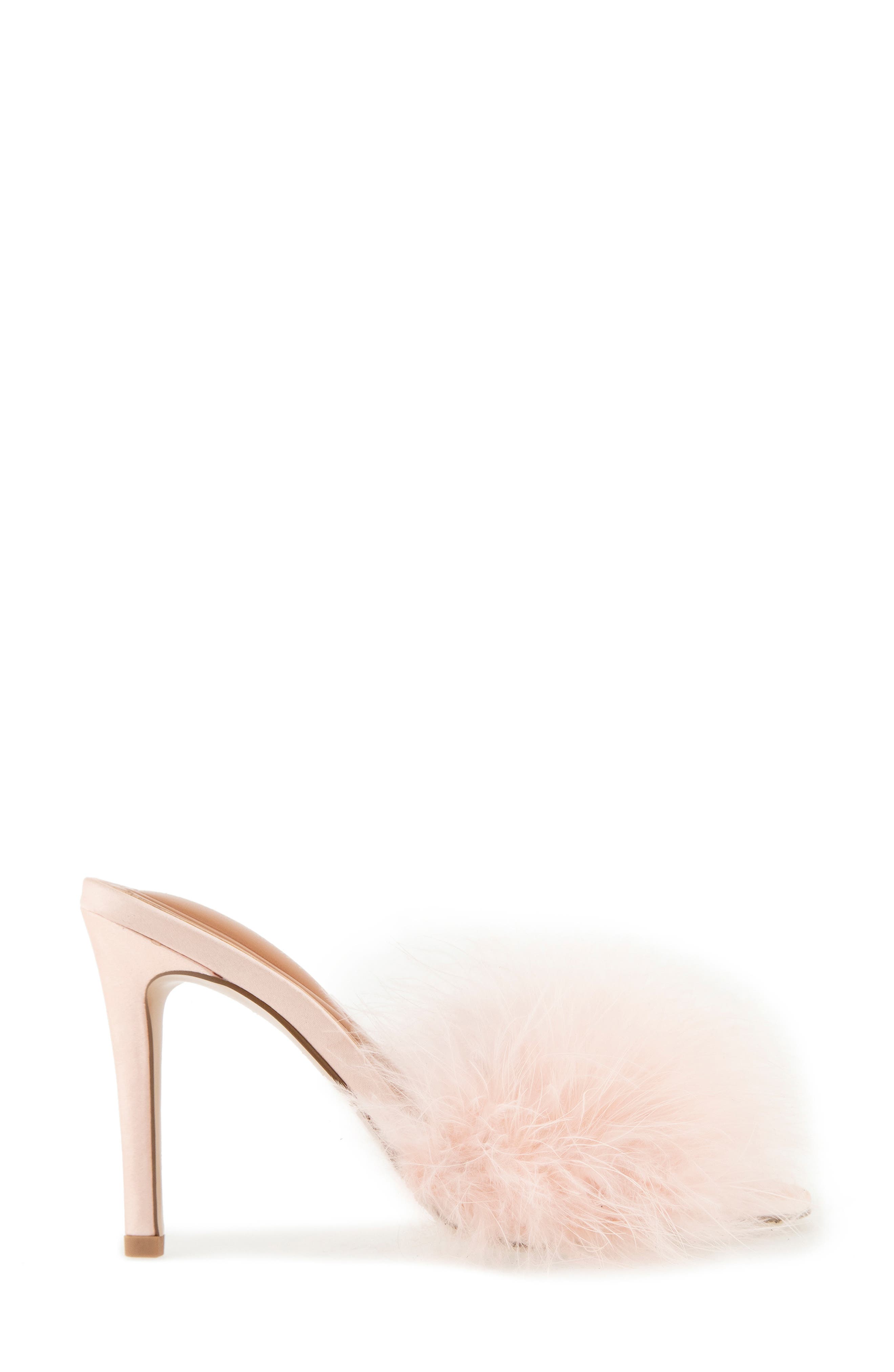 Jazeily Feather Slide Sandal, Alternate, color, BLUSH
