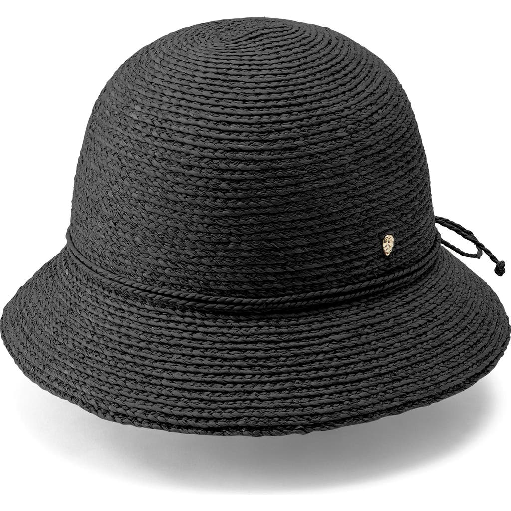 Helen Kaminski Rosie Packable Raffia Bucket Hat In Charcoal