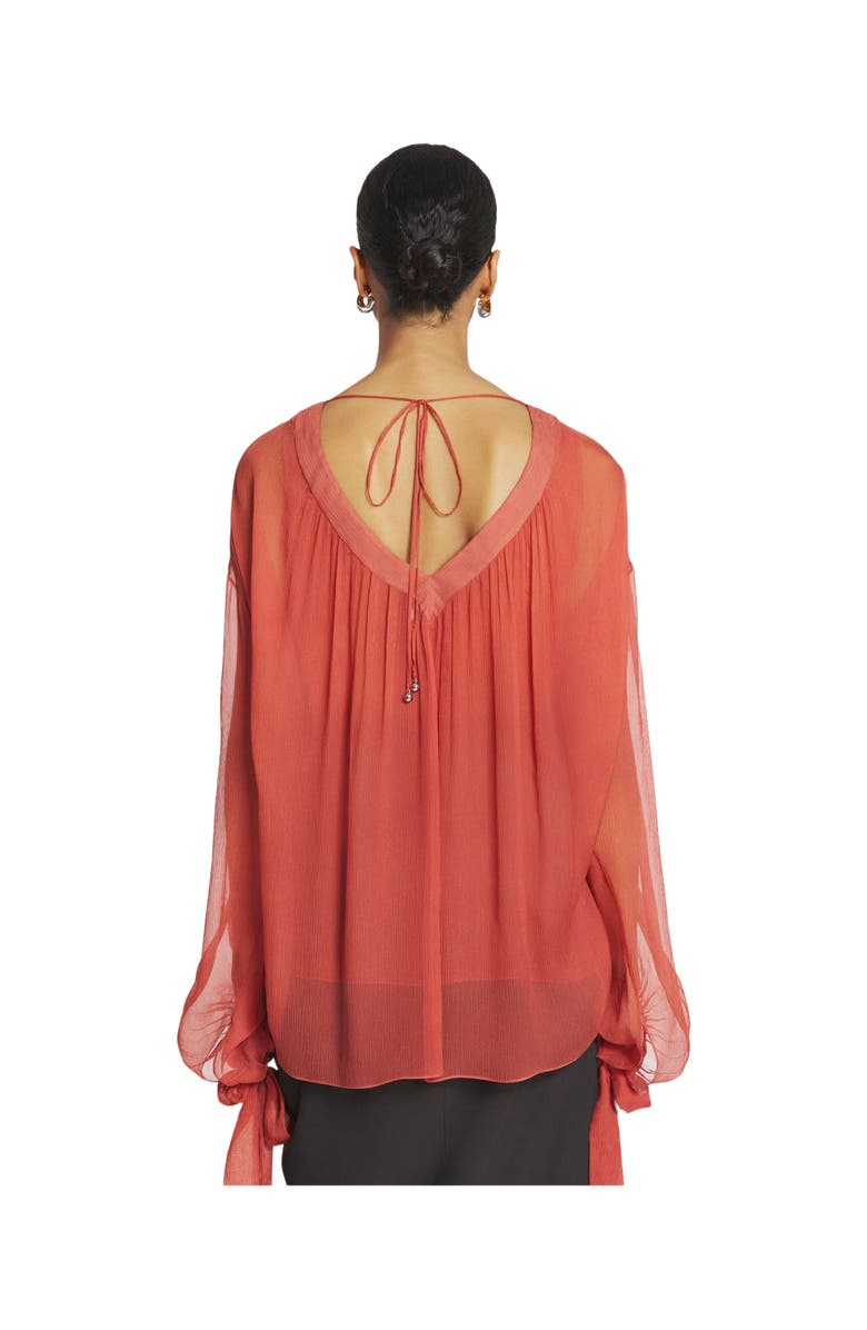 Lanvin Gathered Blouse In Silk Crepon, Alternate, color,