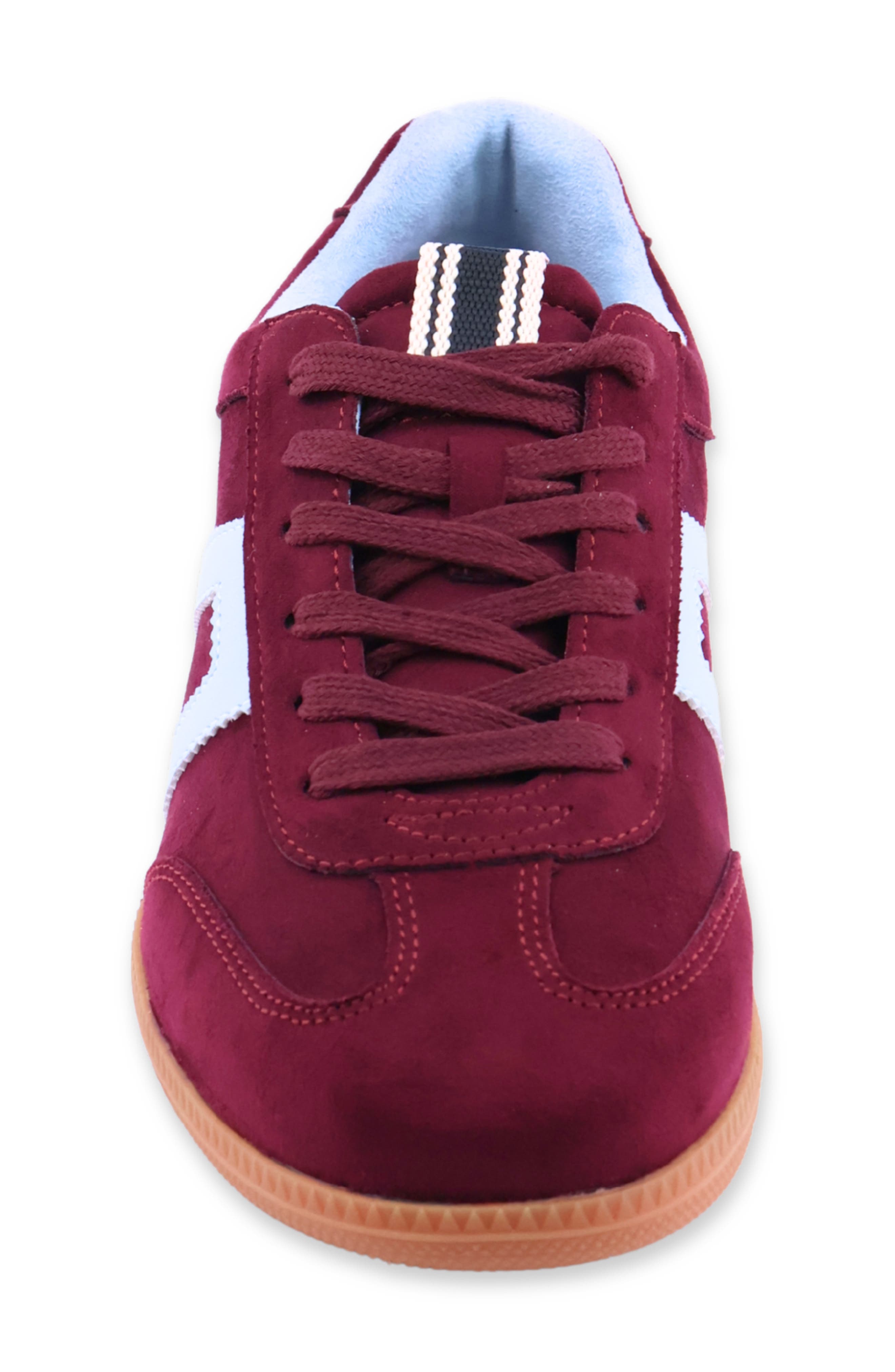Saffron Sneaker, Alternate, color, BURGUNDY