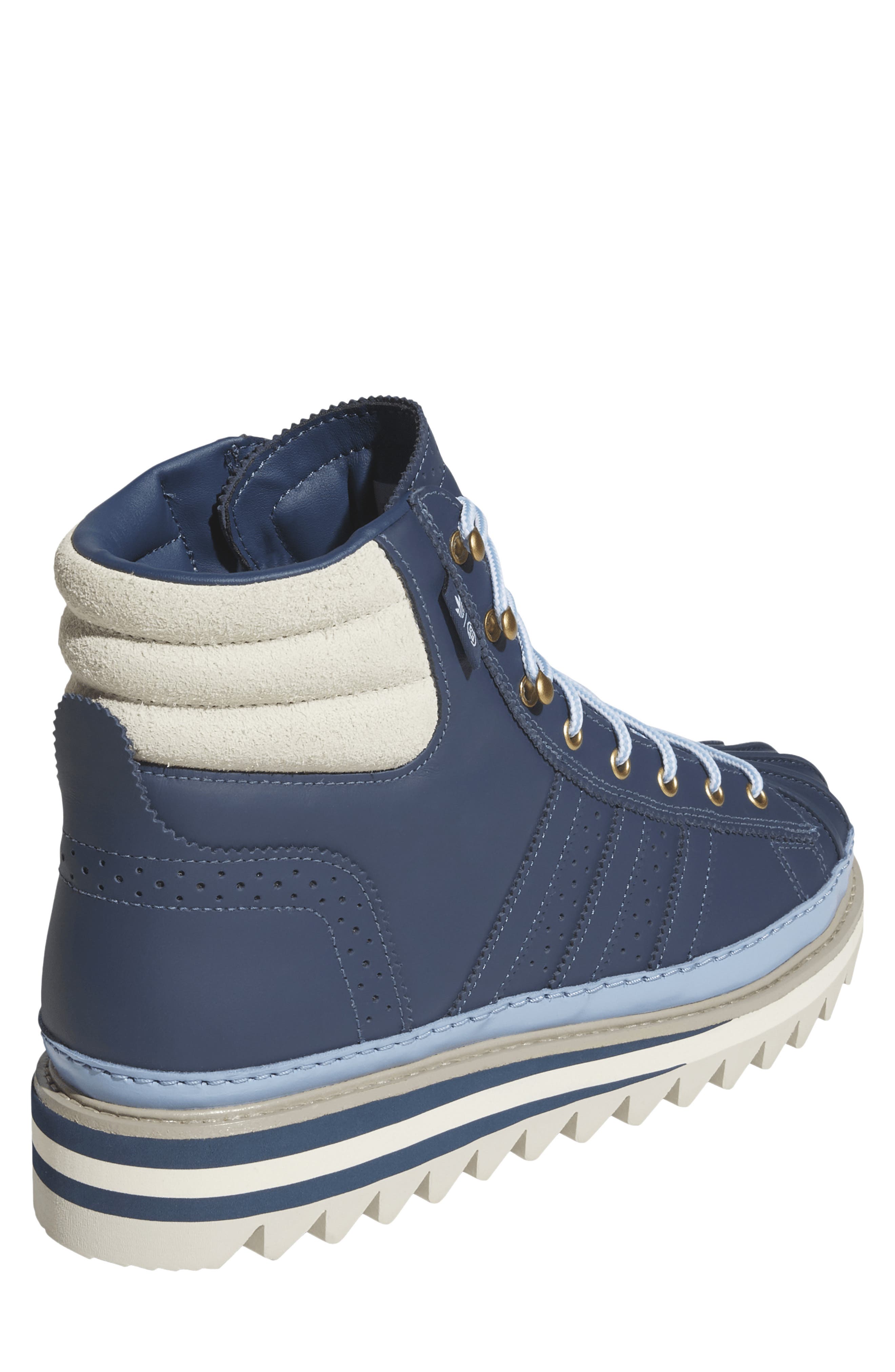 adidas x CLOT by Edison Chen Gender Inclusive Pro Model Sneaker Boot, Alternate, color, Cream White/ Mineral Blue