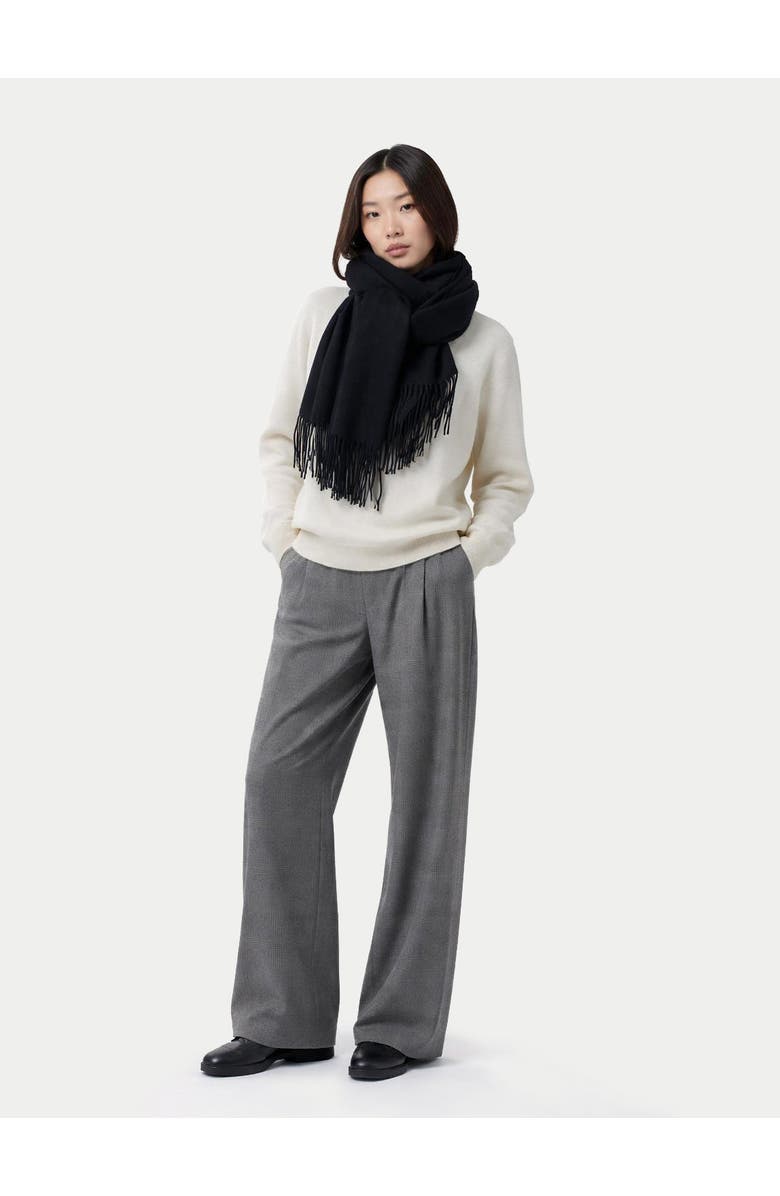 Gobi Cashmere Wide Fringe Scarf, Alternate, color, Black