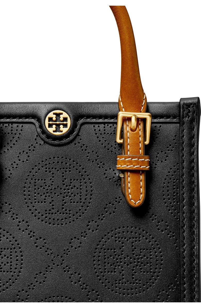 Tory Burch Mini T Monogram Perforated Leather Crossbody Tote, Alternate, color,