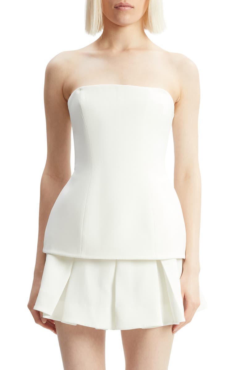 Bardot Helenia Longline Strapless Crepe Top, Main, color, Orchid White