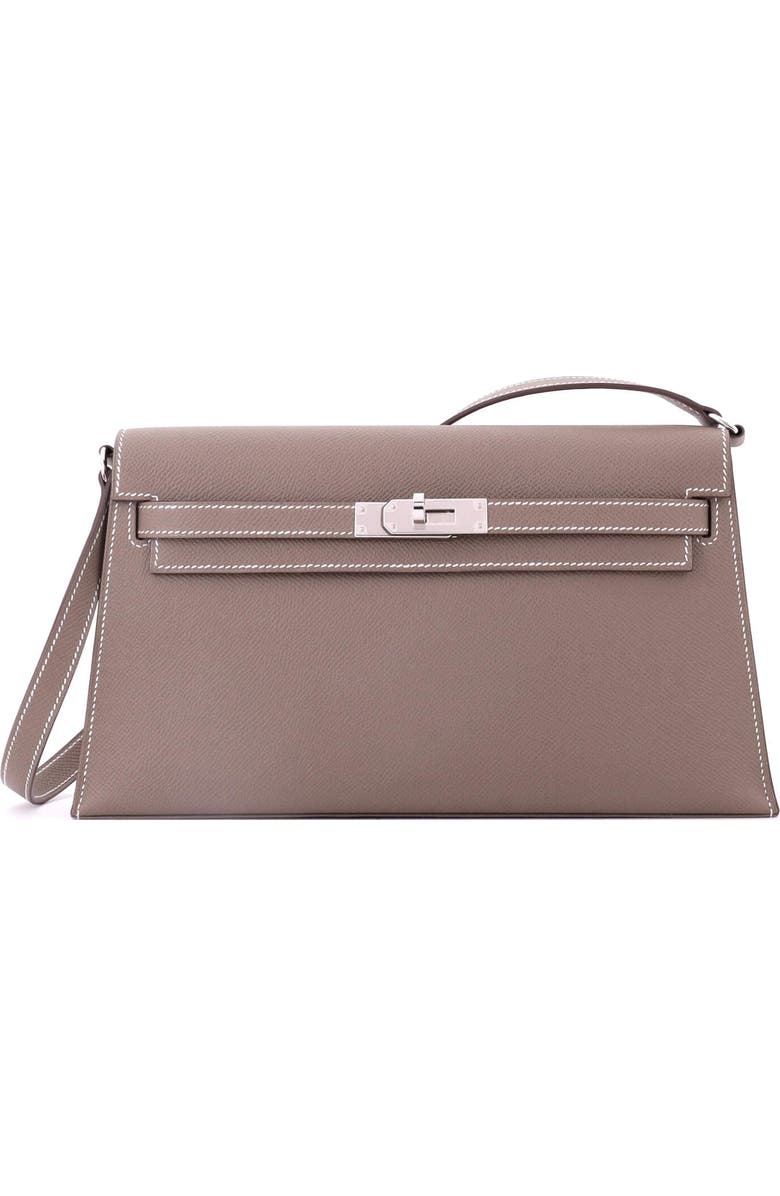 Pre-Owned Hermes Kelly Elan Shoulder Bag Epsom, Main, color, Etoupe