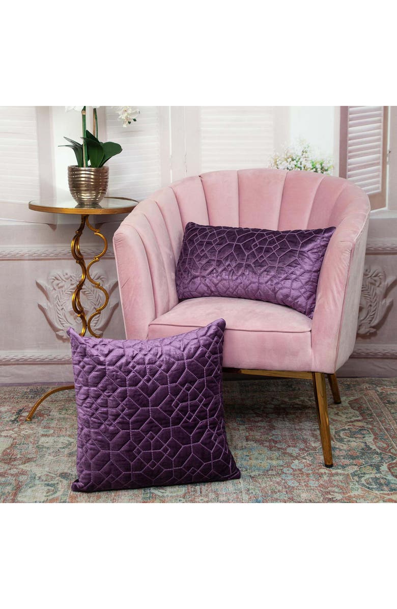PARKLAND COLLECTION Sora Quilted Throw Pillow, Alternate, color, Purple