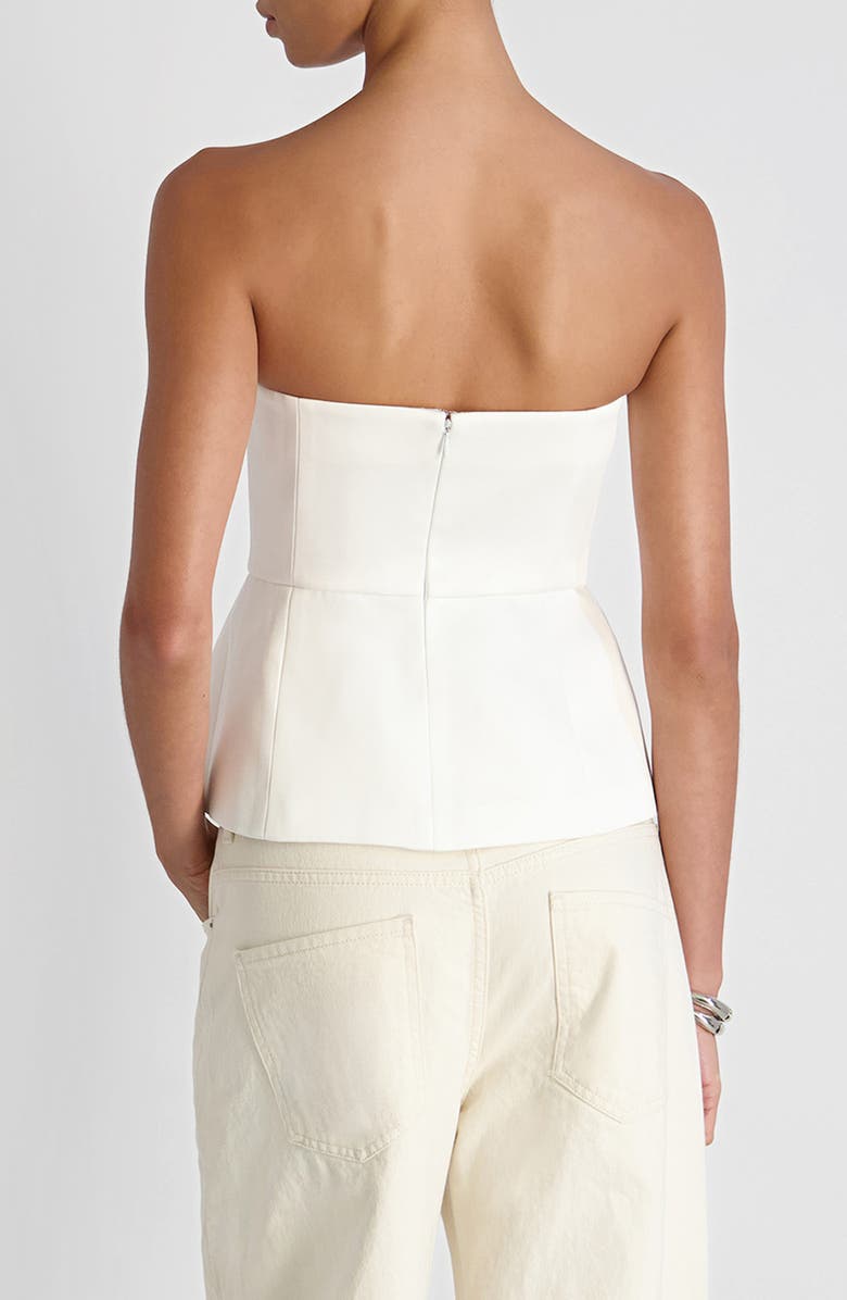 French Connection York Strapless Peplum Top, Alternate, color, Summer White