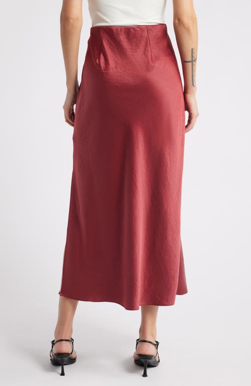Madewell Satin Maxi Slip Skirt In Claret