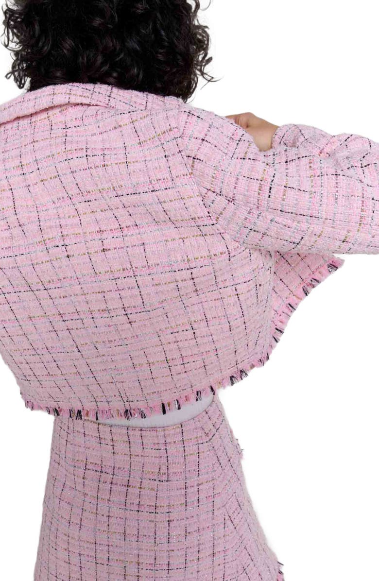 maje Tweed sleeveless jacket, Alternate, color,