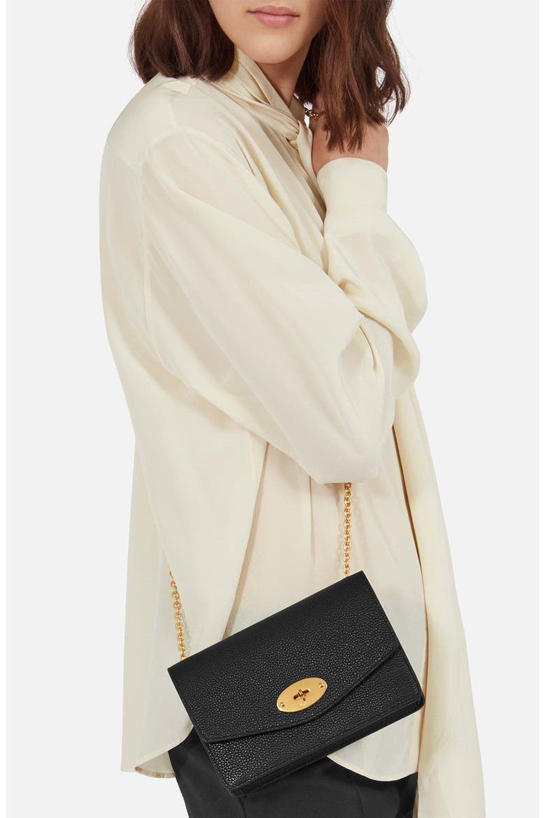Small Darley Leather Clutch, Alternate, color, BLACK