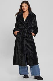 GUESS Ada Faux Fur Long Coat