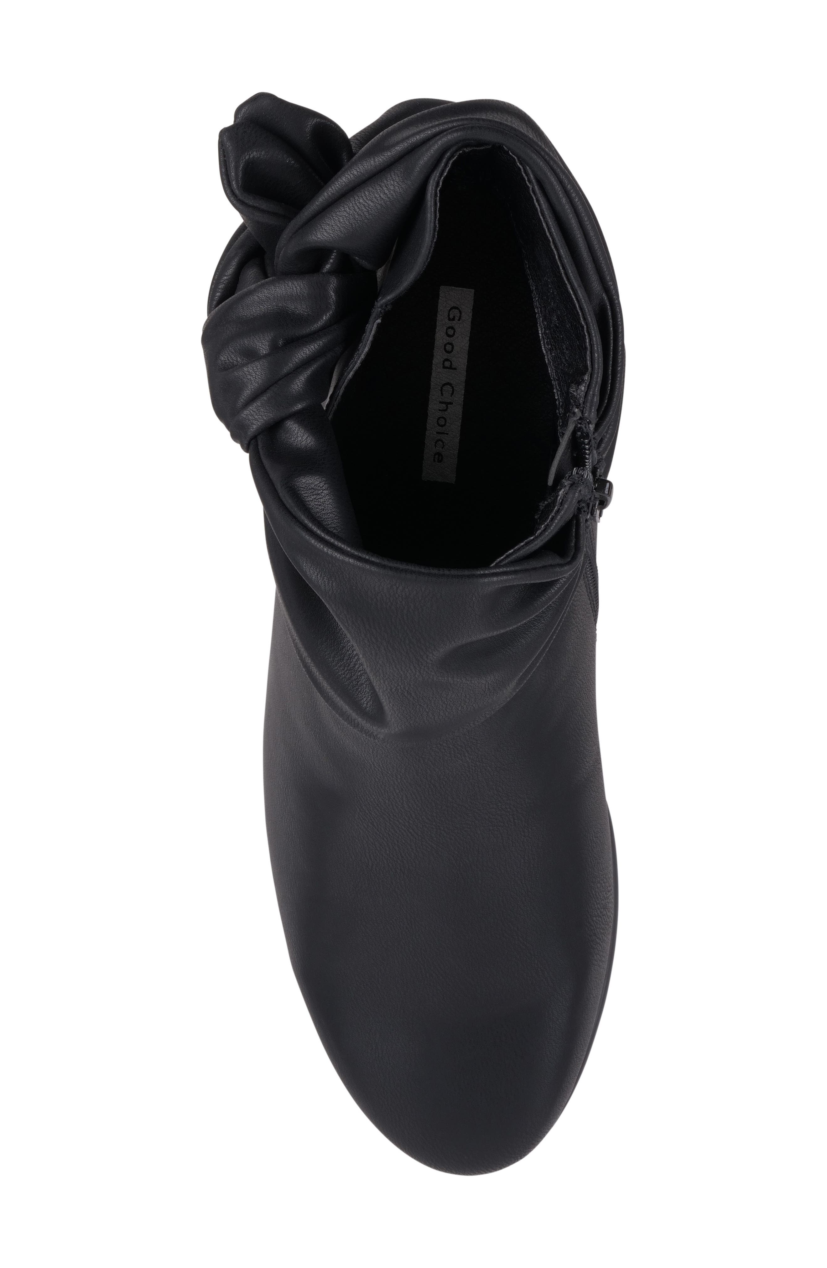 GOOD CHOICE NEW YORK Lavan Wedge Knot Bootie, Alternate, color, Black