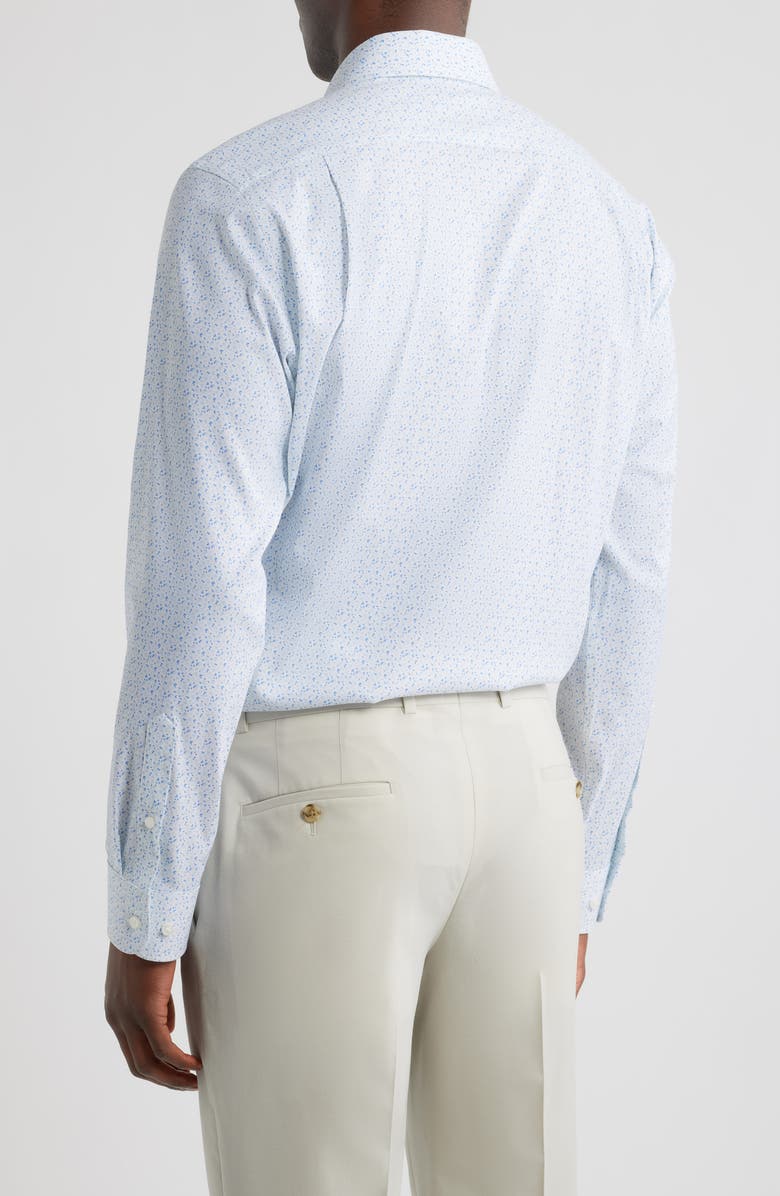 Nordstrom Trim Fit Floral Premium Performance Twill Dress Shirt, Alternate, color, Blue Ashland Pat