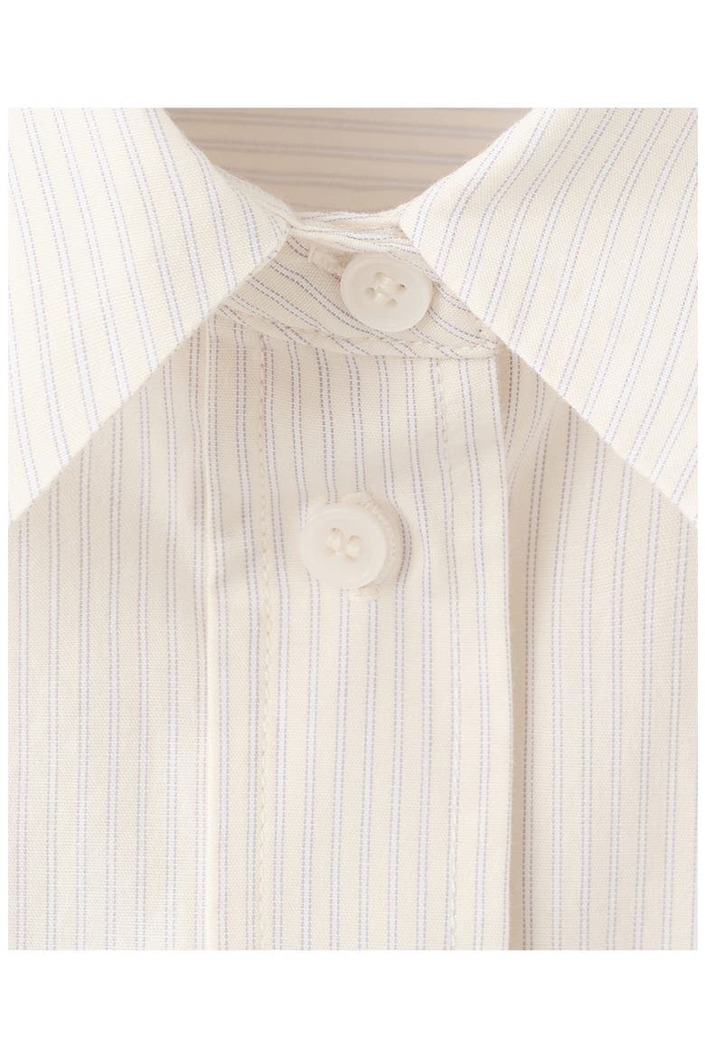 Stripe Oversize Cotton Button-Up Shirt, Alternate, color, ECRU