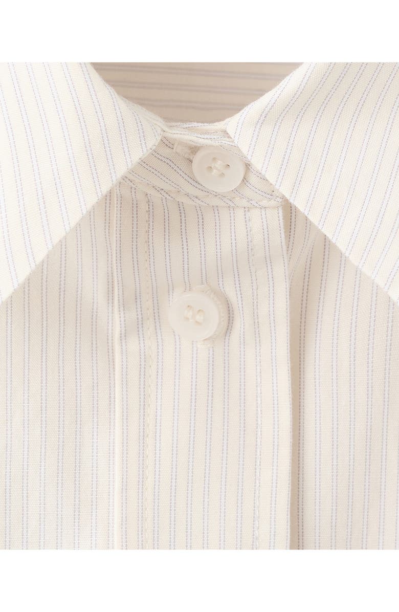 MANGO Stripe Oversize Cotton Button-Up Shirt, Alternate, color, Ecru