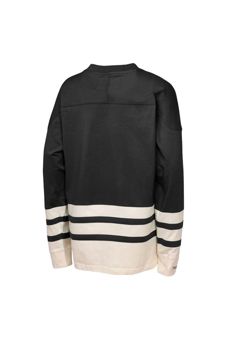 Youth Mitchell & Ness  Black Philadelphia Flyers Chainstitch Heavyweight Long Sleeve Top, Alternate, color, Black